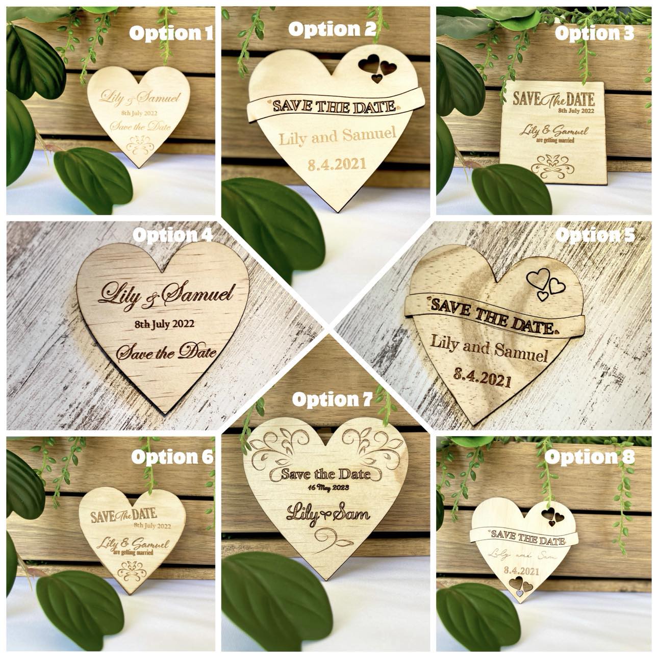 Engraved Wooden Heart "Save the Date" | Design Hut