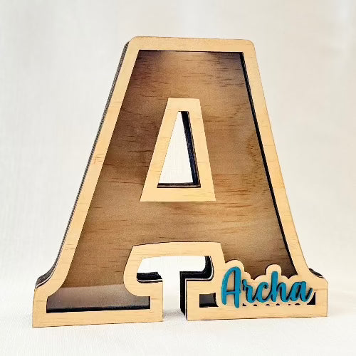 Monogram Letter Personalised Money Box | Design Hut