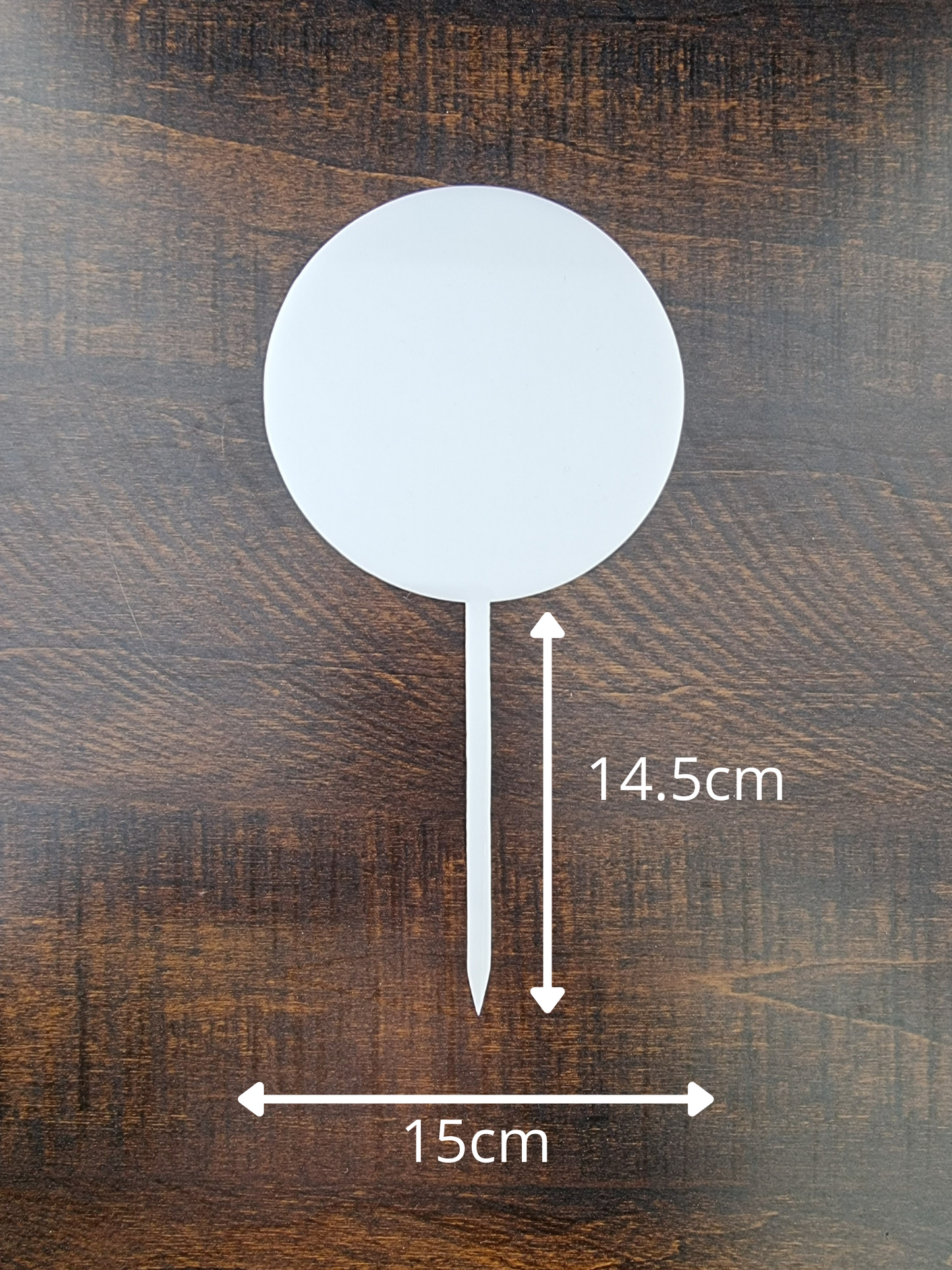 15cm cake topper acrylic white blank