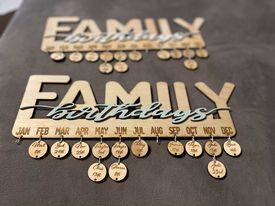 Wooden Family Birthday Calendar - Design Hut