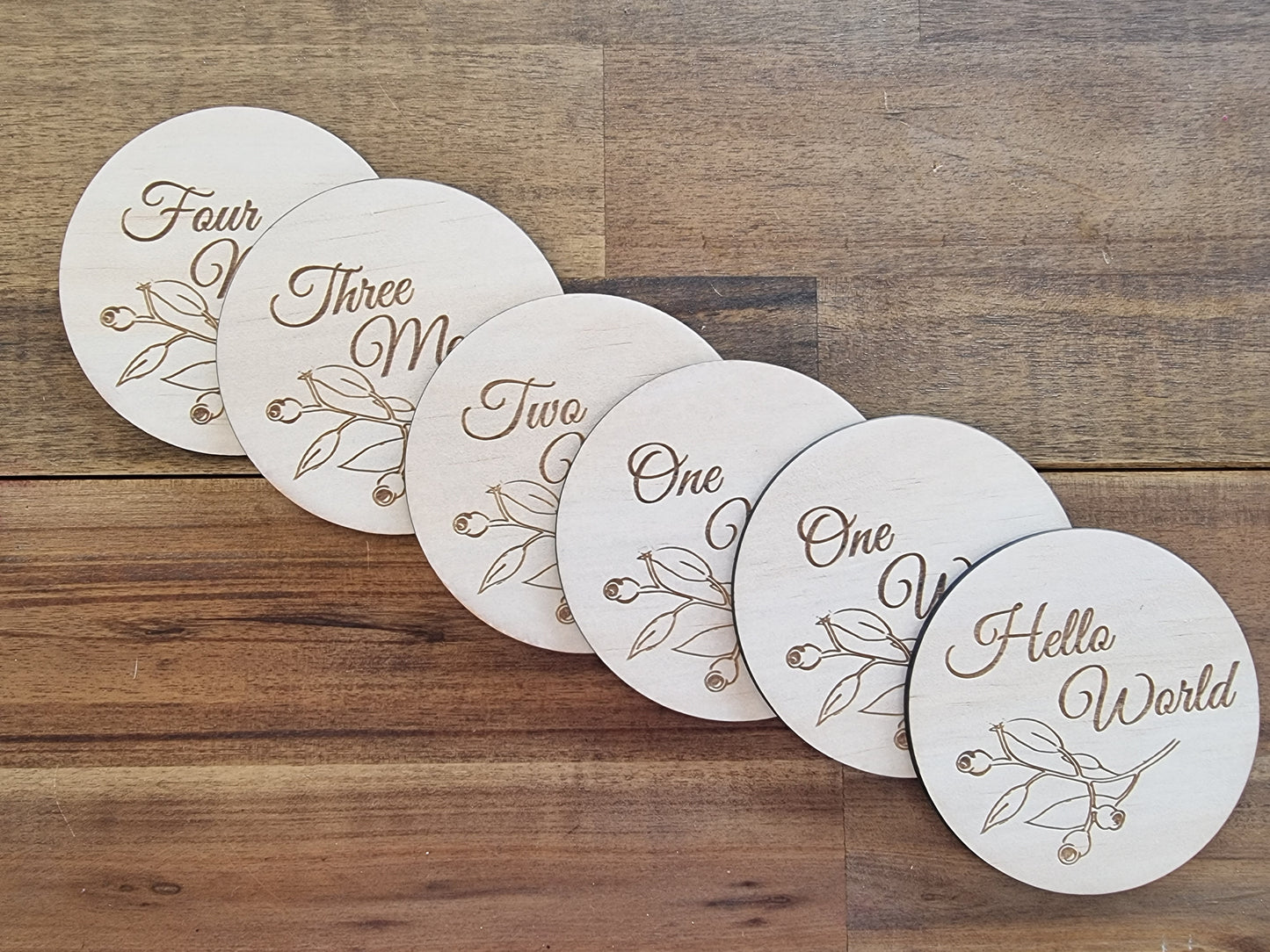 Wooden Hello World Milestones Gumnut discs - Design Hut