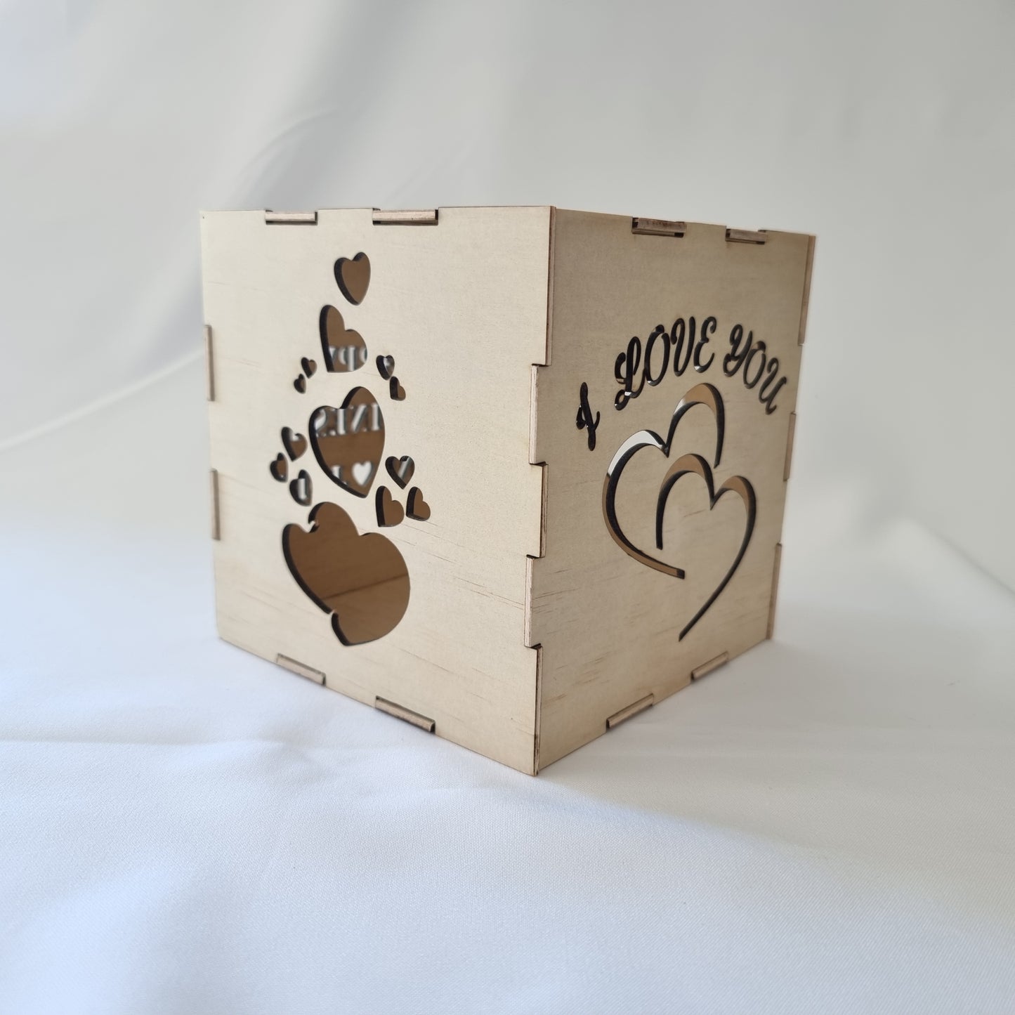 Personalised Love Heart Wooden Light Box - Design Hut