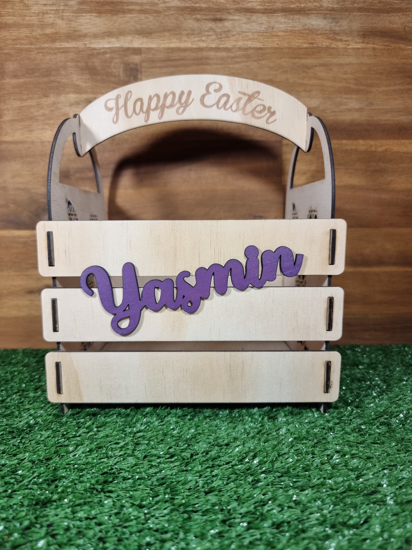 Easter Egg Wooden Rattan Bunny Design Basket / Crate Design Hut