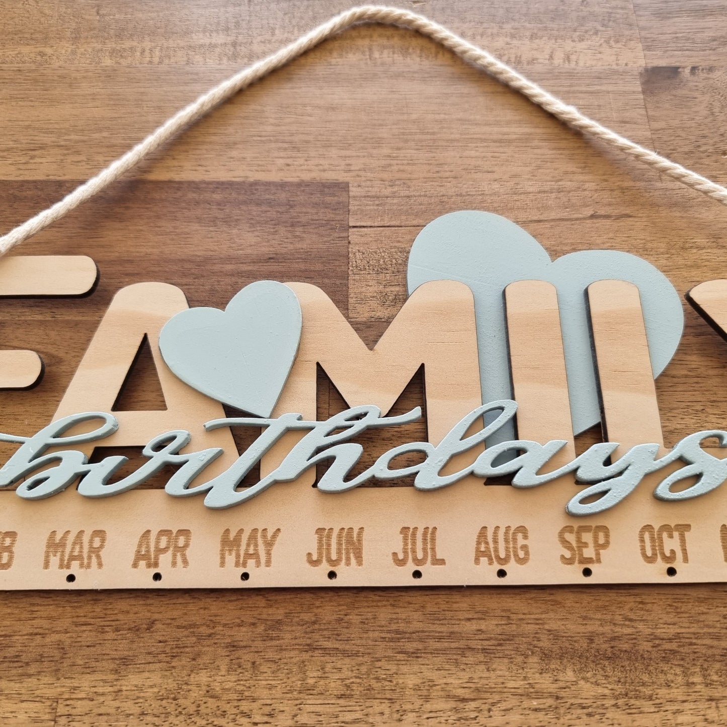 Wooden Family Birthday Calendar - Design Hut