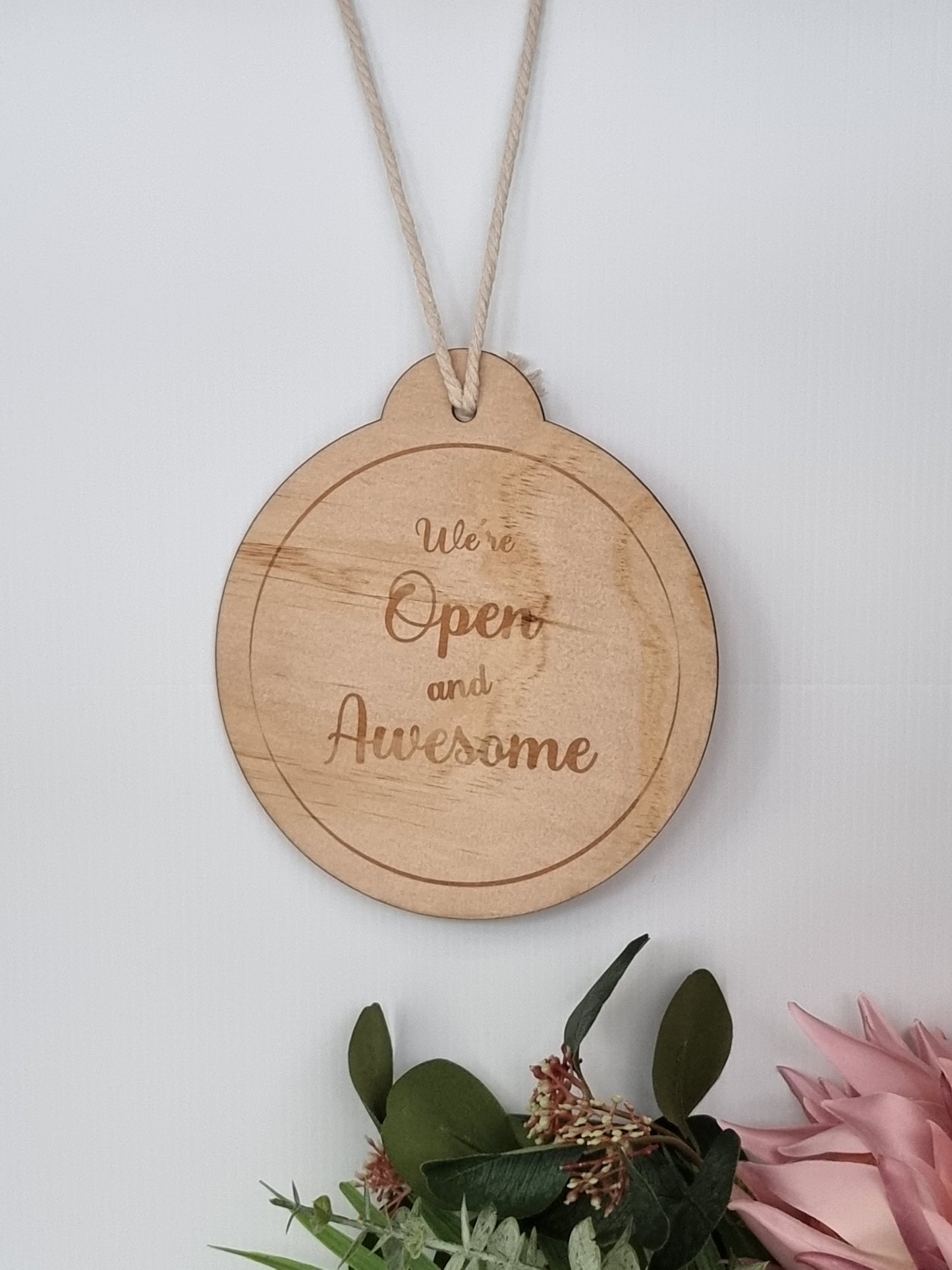 Open and Close round shape sign