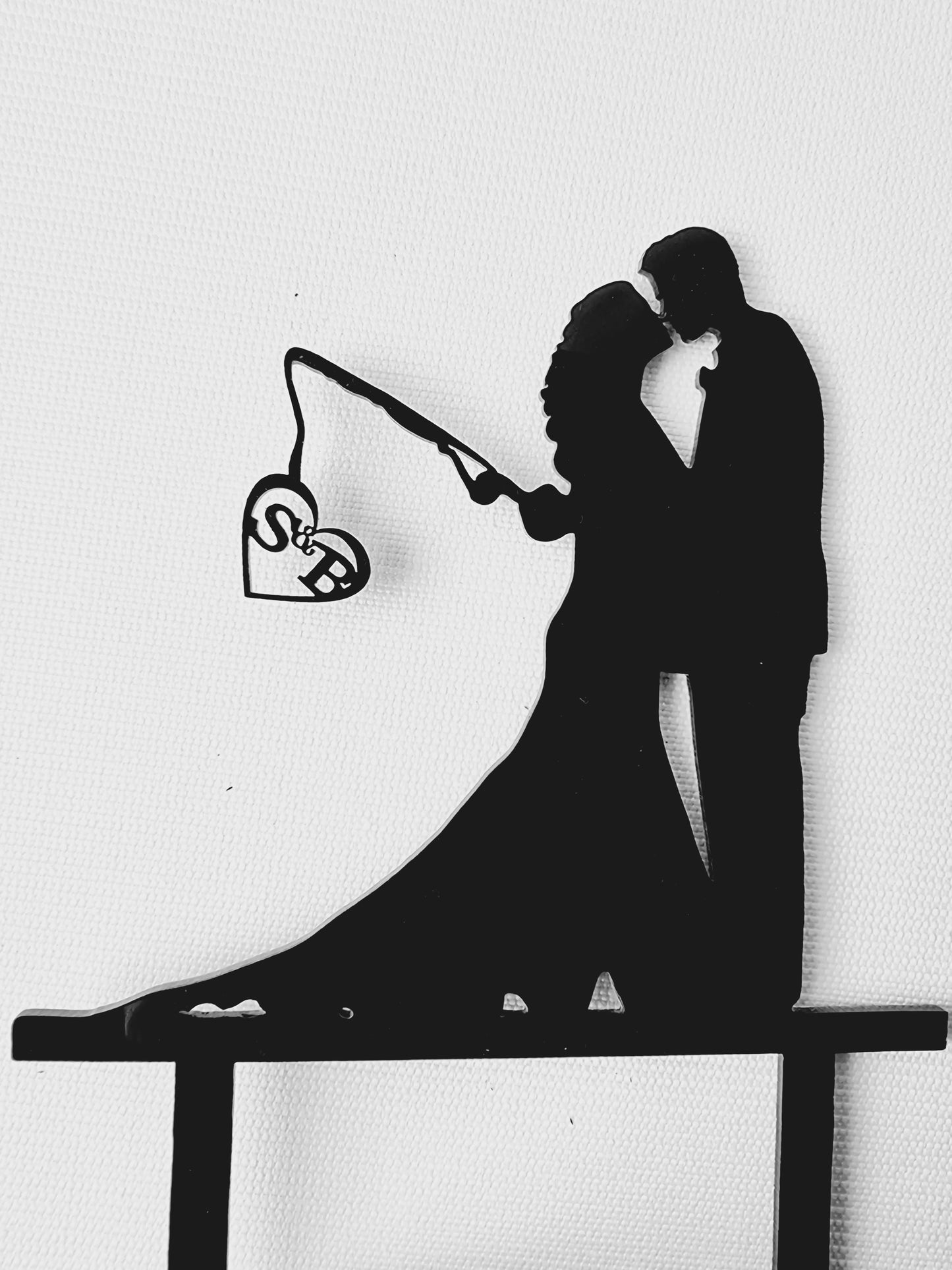 Acrylic Cake Topper - Wedding Fishing Style