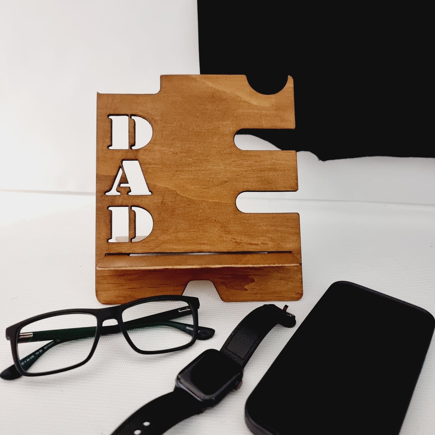 Father's Day Wooden Docking Station - Front view
