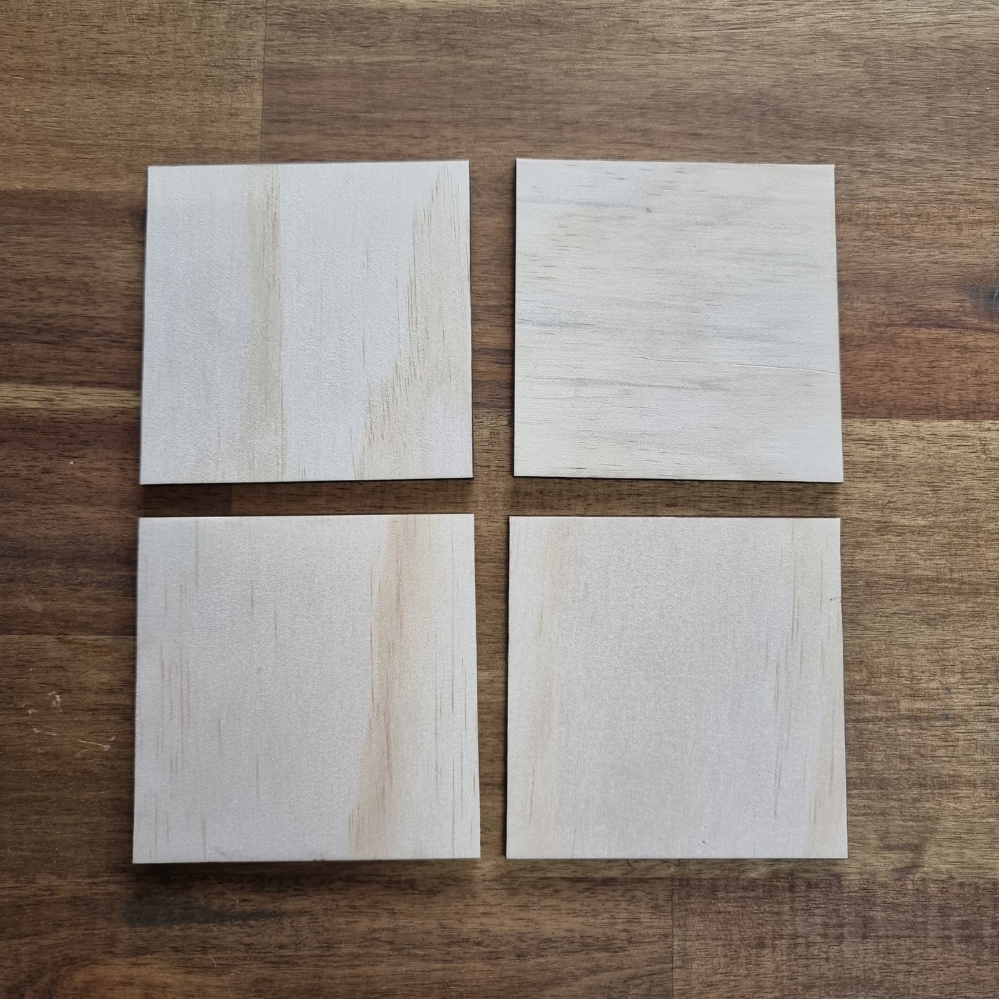 Blank Wooden Squares - Laser Cut - 4pk
