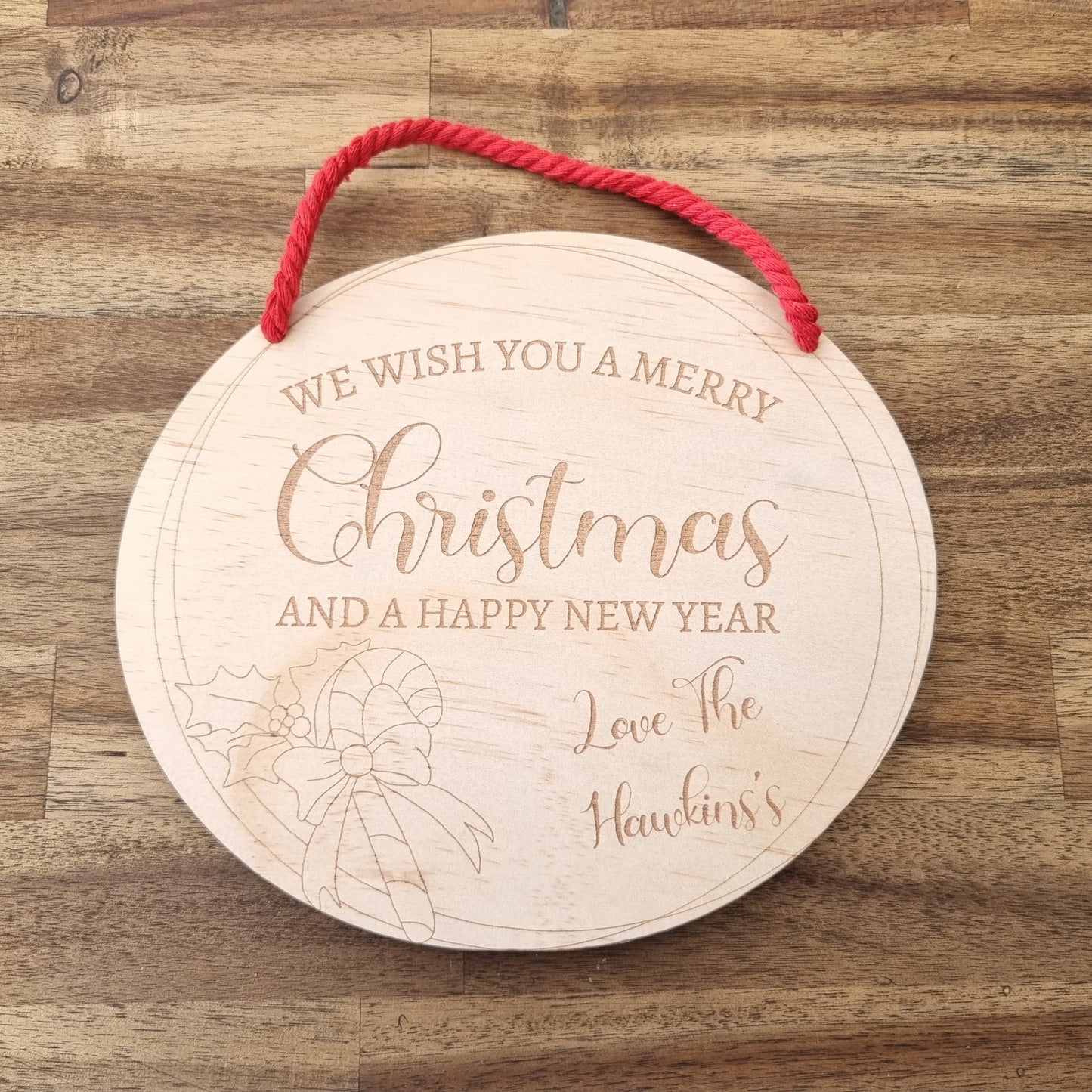 Christmas Family Sign "We wish you a Merry Christmas"