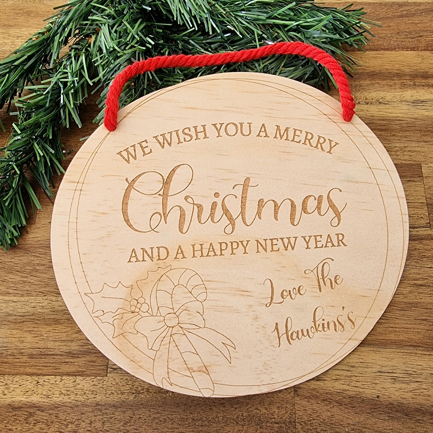 Christmas Family Sign "We wish you a Merry Christmas"