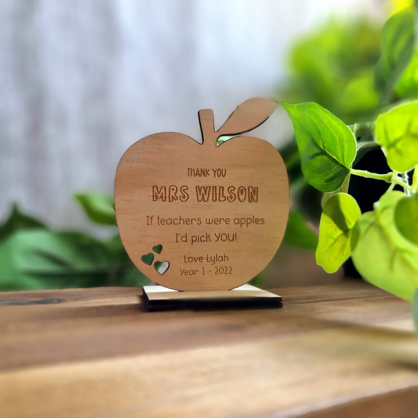 Apple Shape Plaque - Thank you Teacher Gift