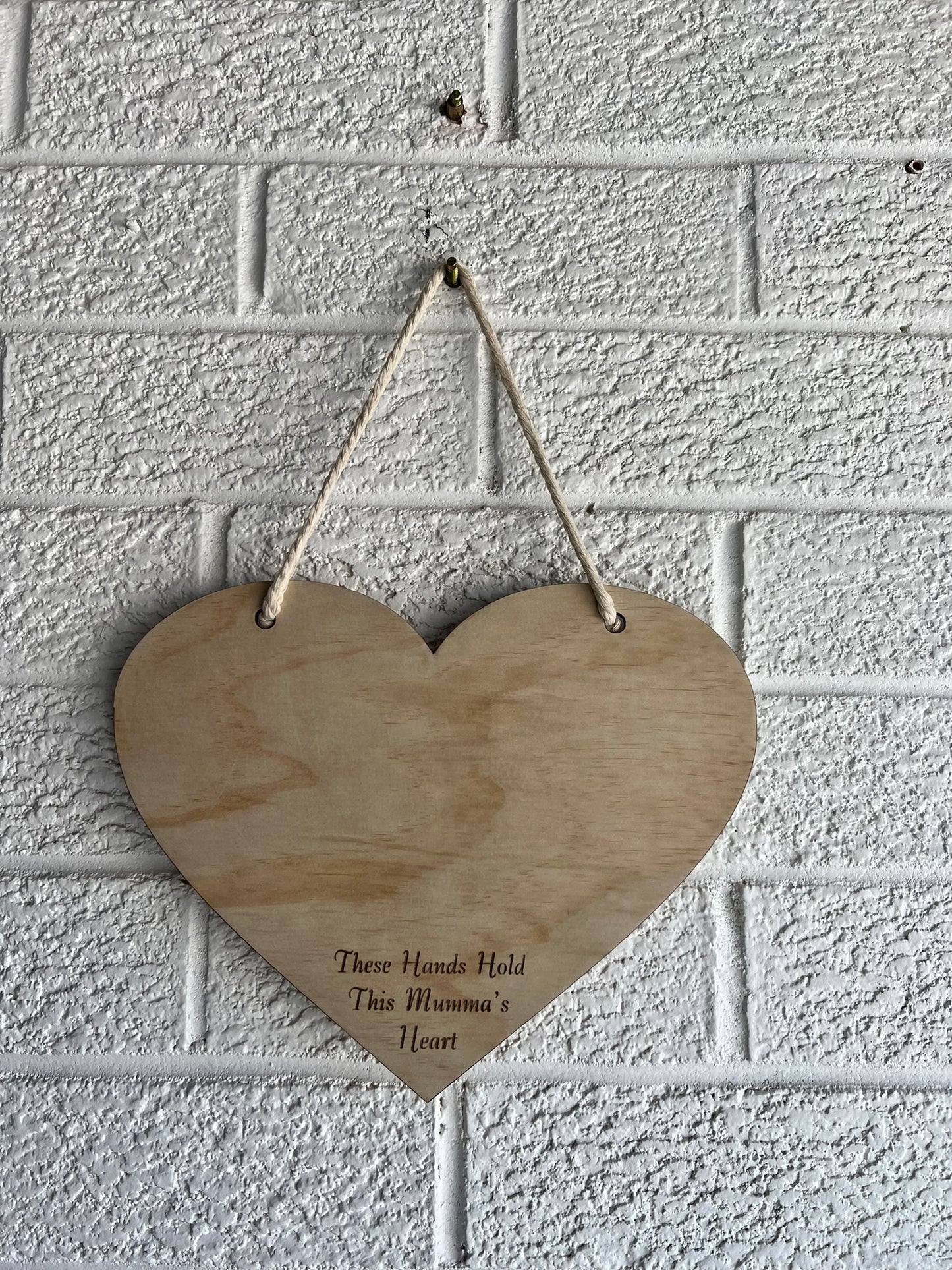 Custom Hand Print Sign - These hands hold this Mumma's Heart
