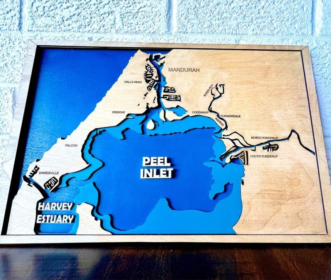 Wooden layered Peel Map