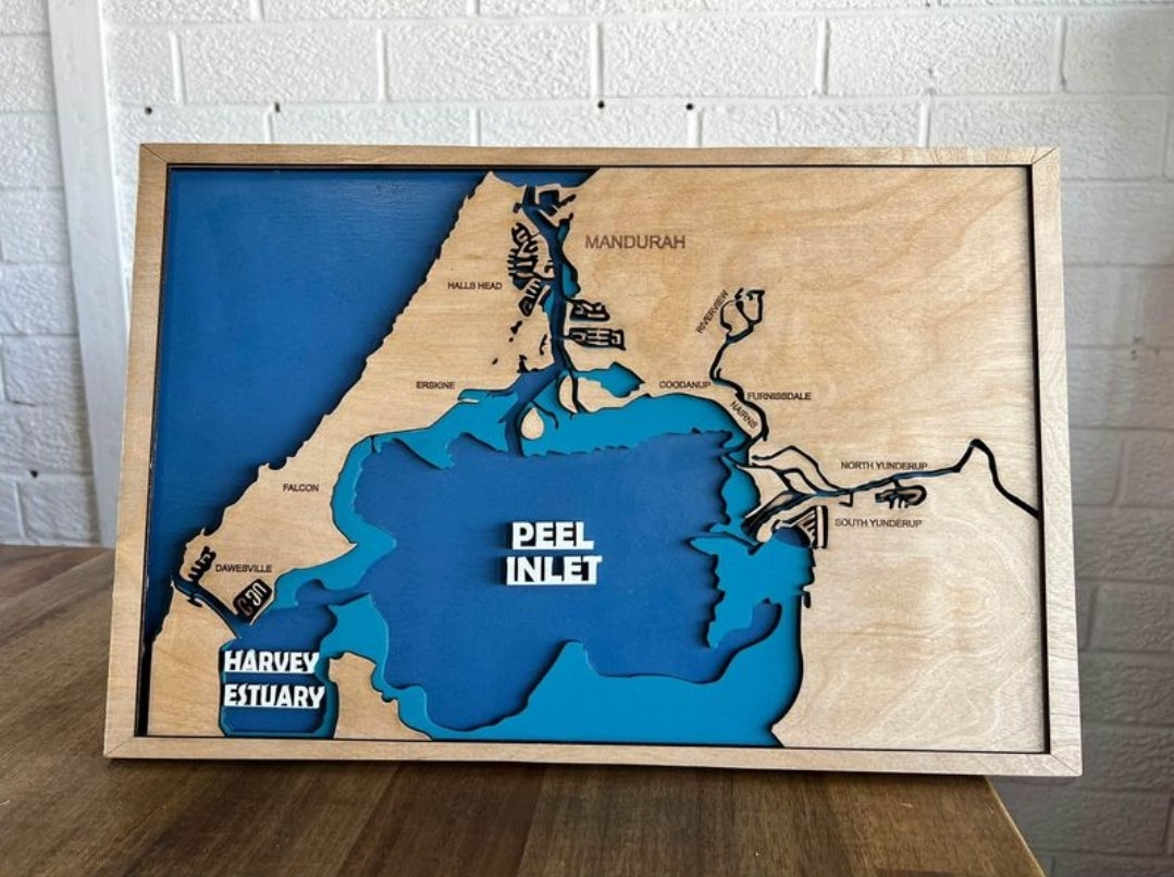 Wooden layered Peel Map