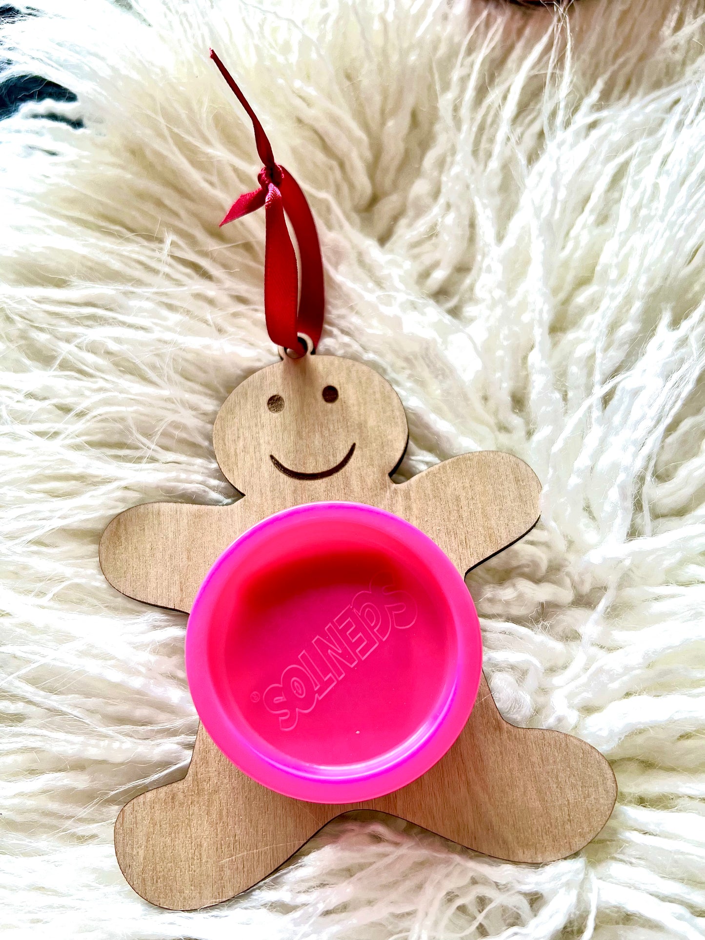 Wooden Christmas Ornament with Scented play dough