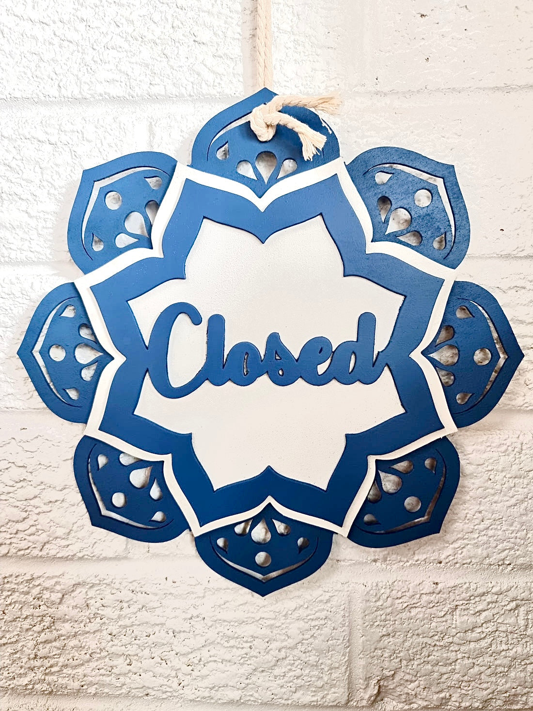 Mandala Sun Open & Close Sign | Design Hut