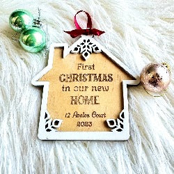 First Home Christmas Ornament Personalised | Design Hut