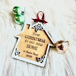 First Home Christmas Ornament Personalised | Design Hut