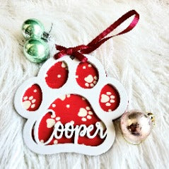 Personalised Paw Print Christmas Decoration | Design Hut