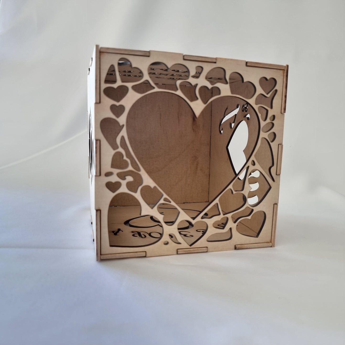 Personalised Love Heart Wooden Light Box - Design Hut