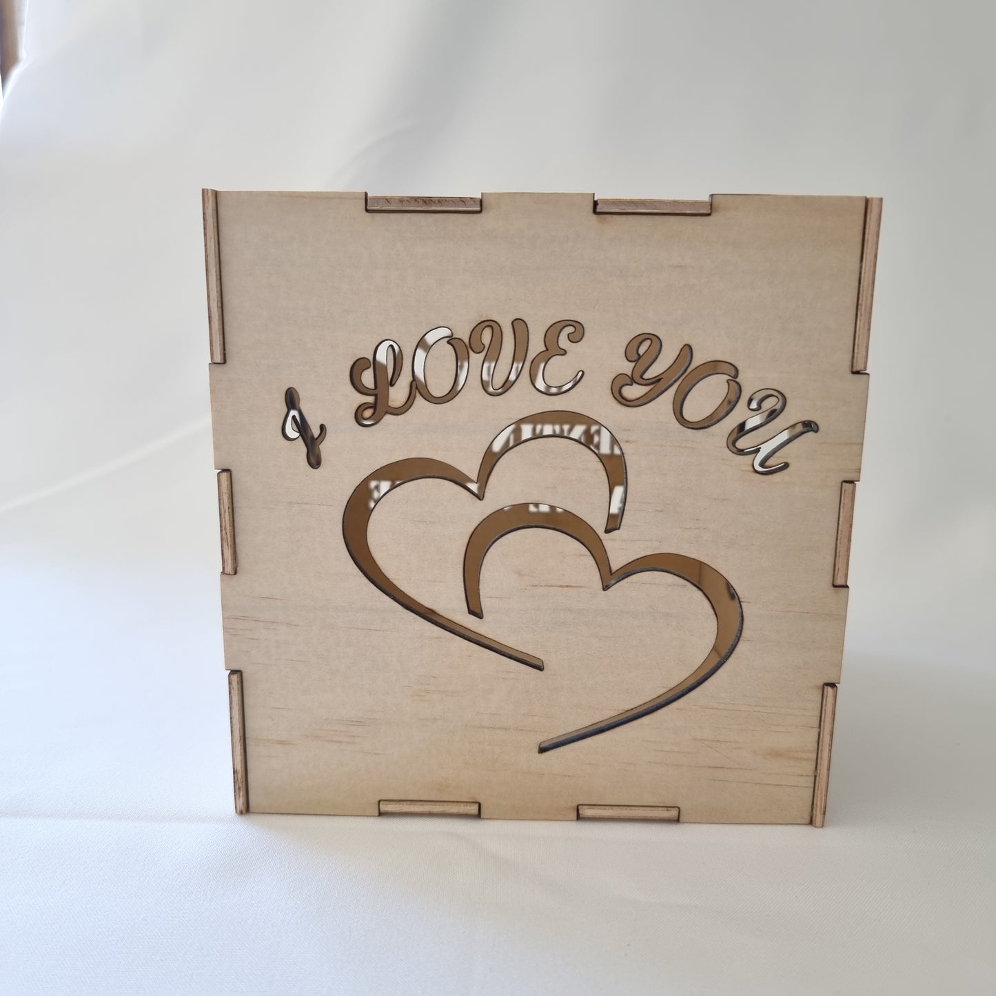 Personalised Love Heart Wooden Light Box - Design Hut