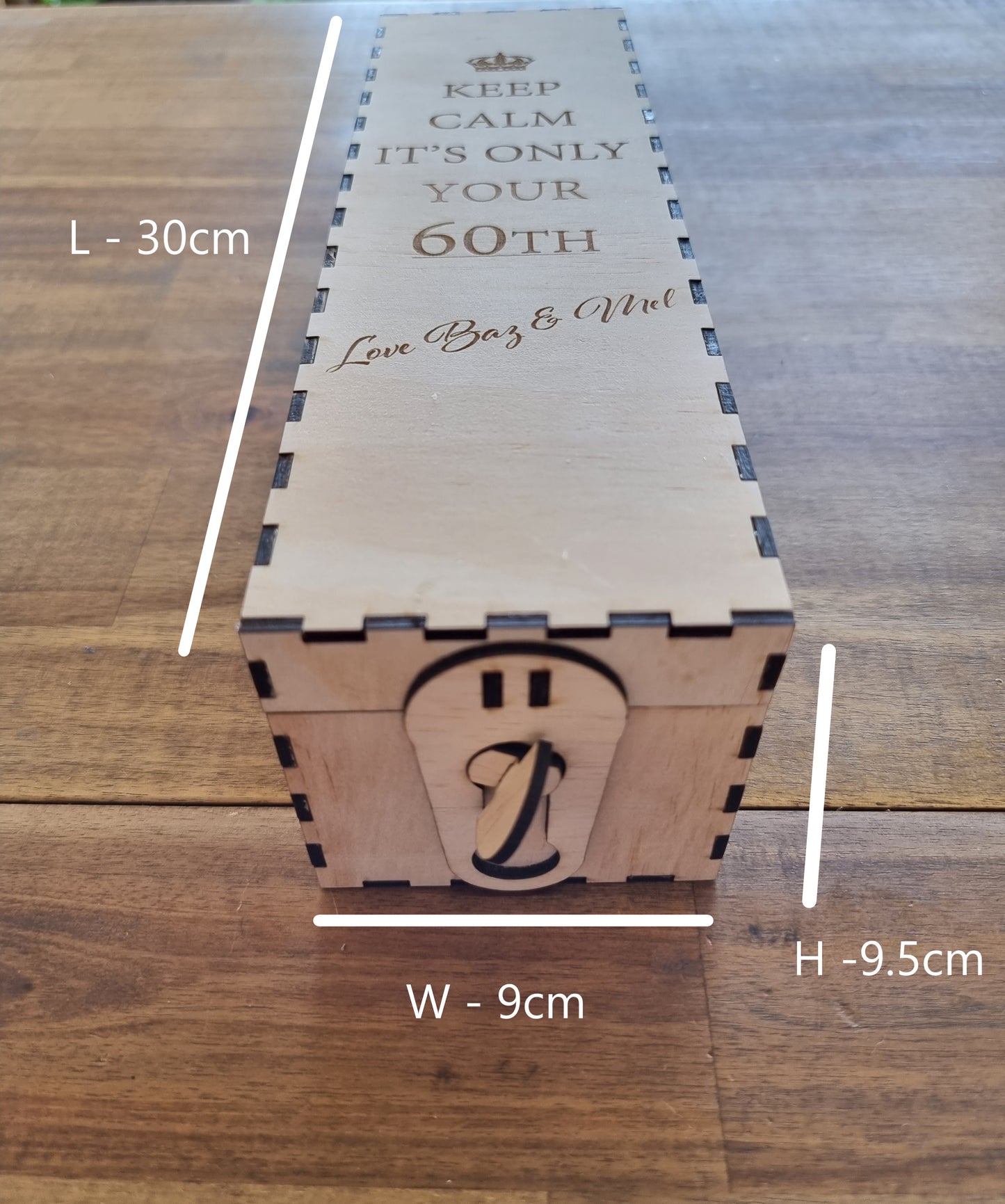 Personalised Engraved Wooden Bourbon Box Holder Opening Mechanism- Design Hut