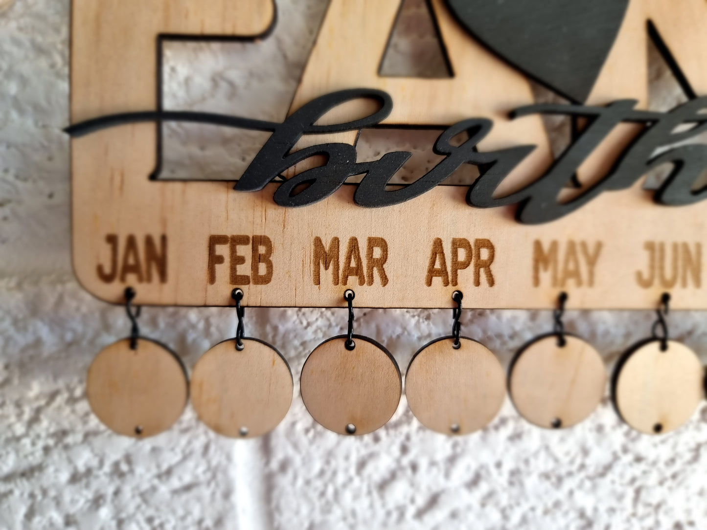 Wooden Family Birthday Calendar - Design Hut