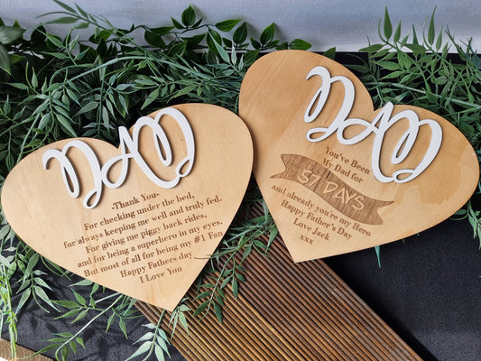 Father's Day Heart Shaped Plaque | Design Hut