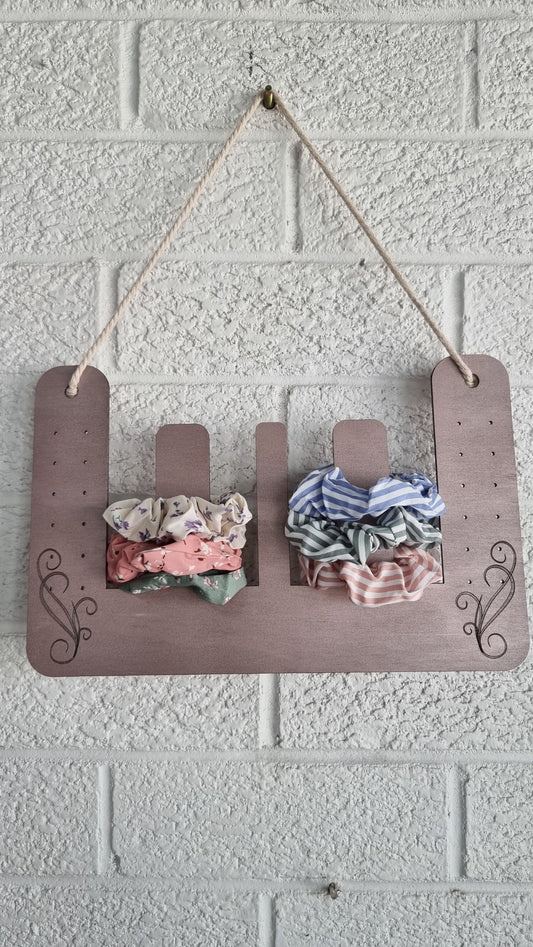 Wooden Hanging Scrunchie Holder