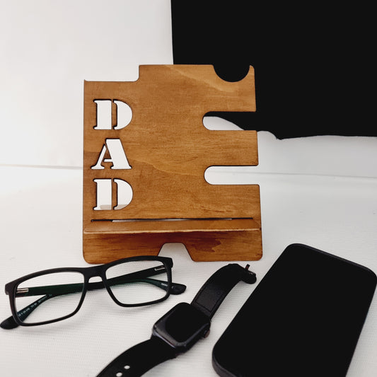 Father's Day Wooden Docking Station - Front view