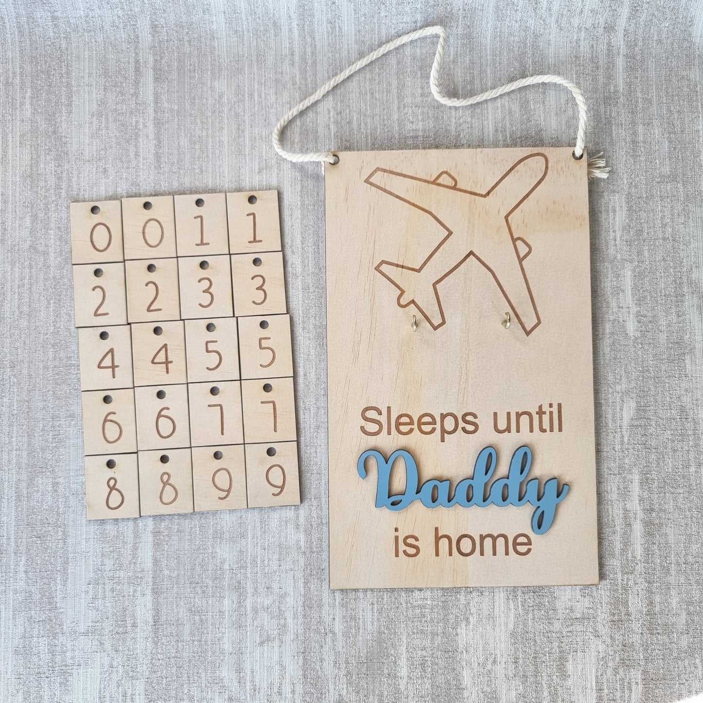 Sleeps until Daddy is home Countdown Fifo Hanging Sign