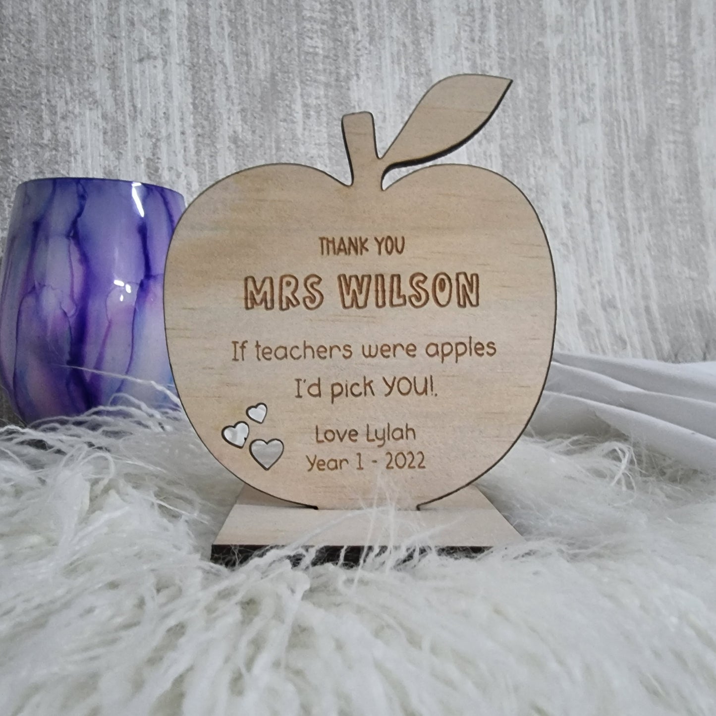 Apple Shape Plaque - Thank you Teacher Gift