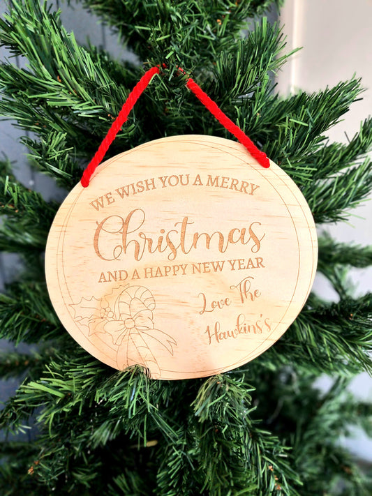Christmas Family Sign "We wish you a Merry Christmas"