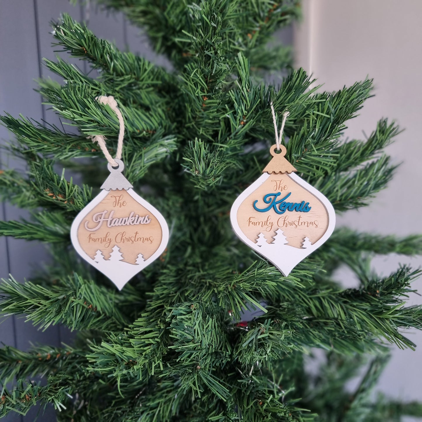 Wooden Family Christmas Personalised Family Tree Ornament | Design Hut