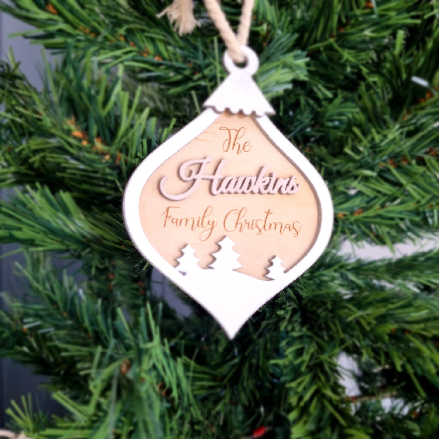 Wooden Family Christmas Personalised Family Tree Ornament | Design Hut