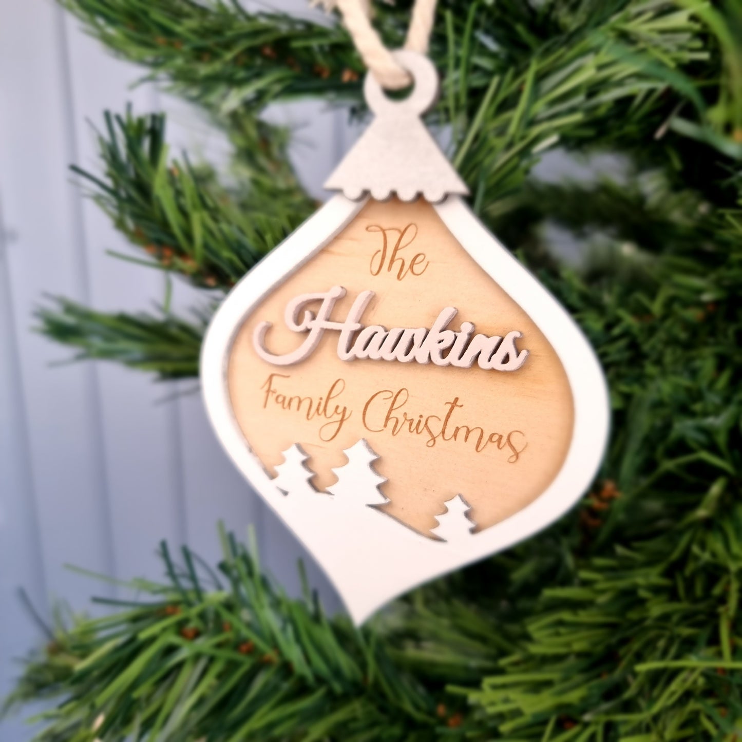 Wooden Family Christmas Personalised Family Tree Ornament | Design Hut