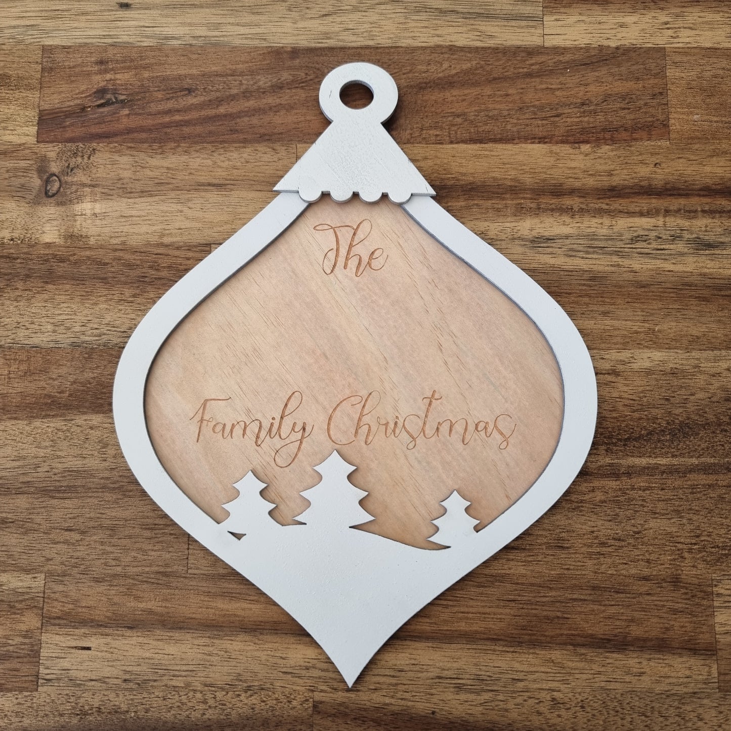 Wooden Family Christmas Personalised Family Tree Ornament | Design Hut