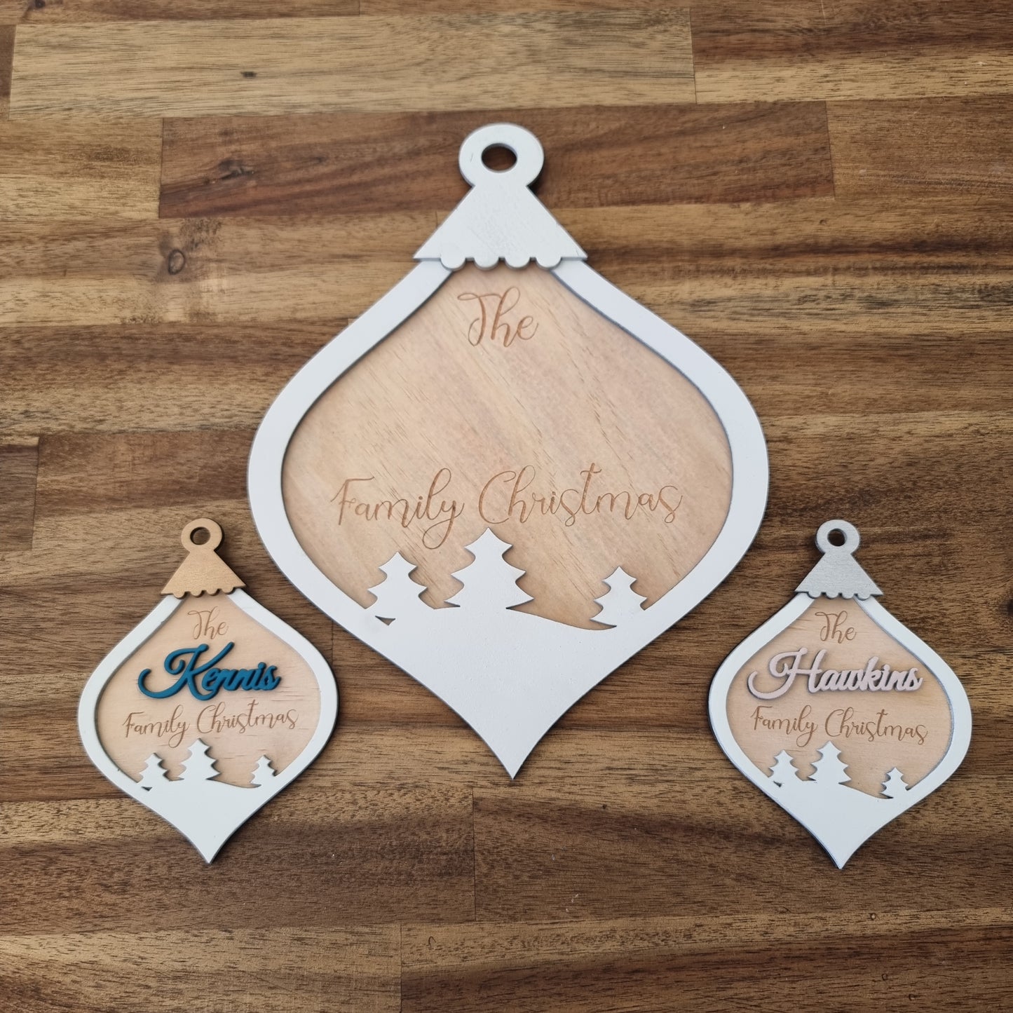 Wooden Family Christmas Personalised Family Tree Ornament | Design Hut