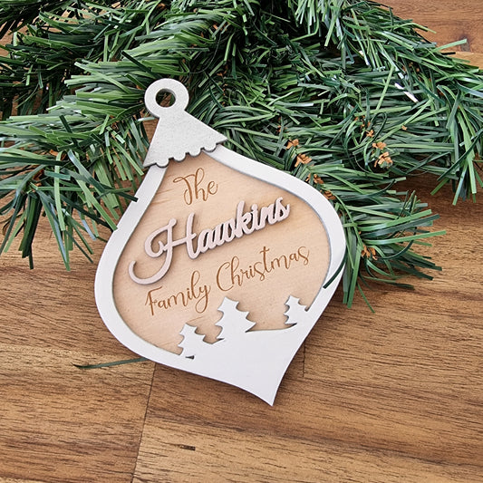 Wooden Family Christmas Personalised Family Tree Ornament | Design Hut
