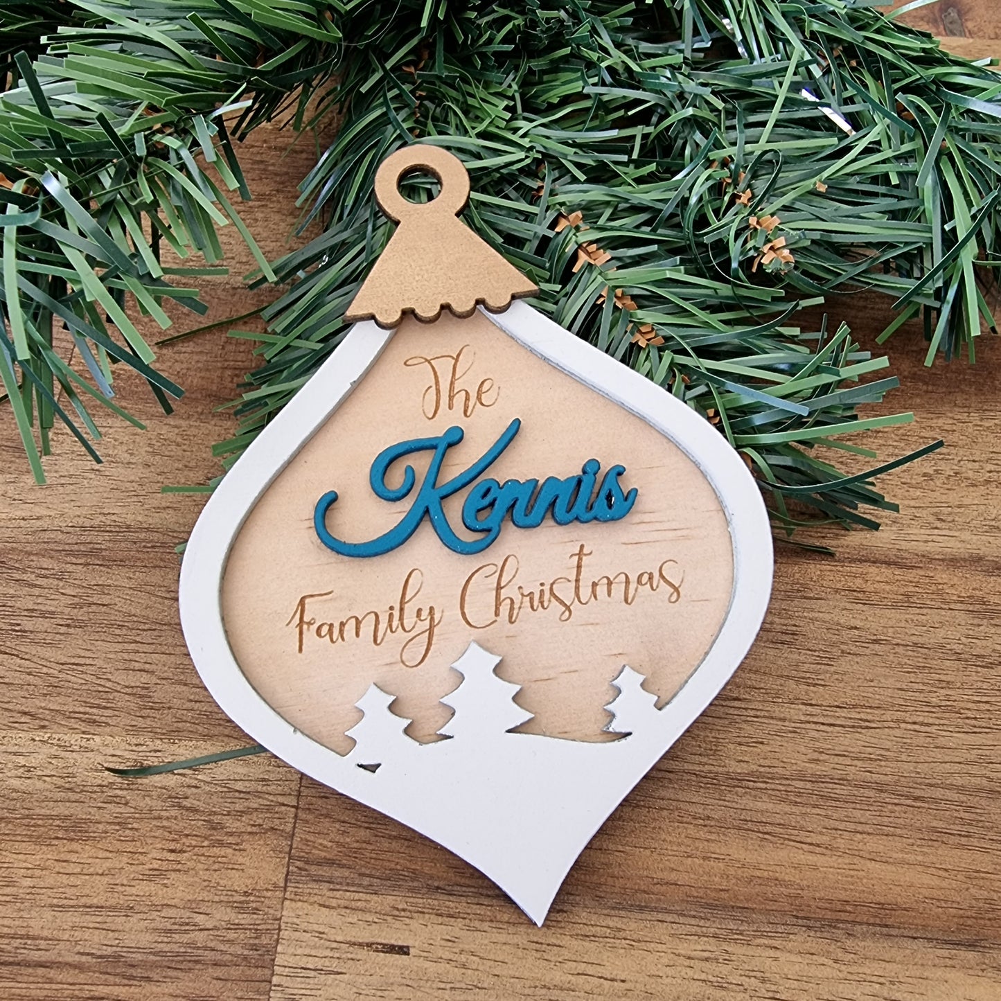 Wooden Family Christmas Personalised Family Tree Ornament | Design Hut