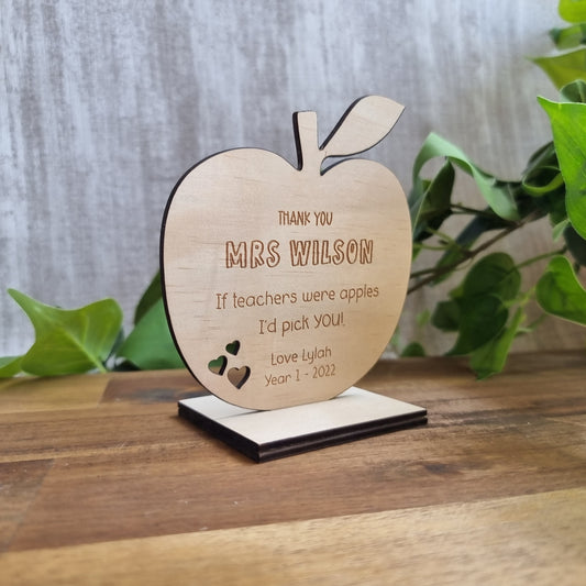 Apple Shape Plaque - Thank you Teacher Gift