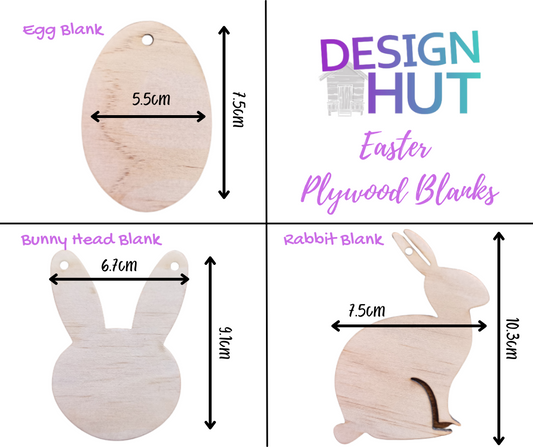 Easter Bunting Wooden decoration Blanks - Design Hut