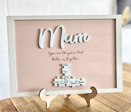 Mums Puzzle Pieces Frame - Mum's hold the pieces together | Design Hut