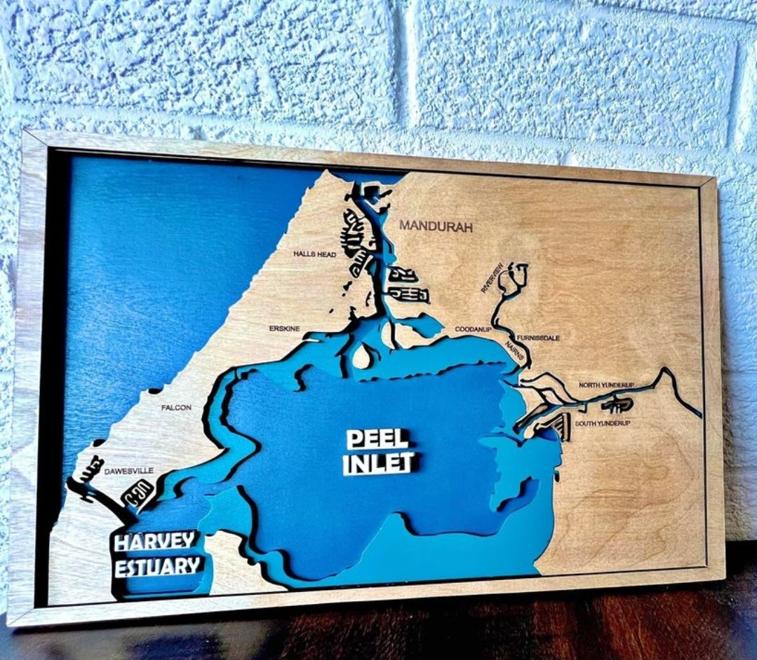 Wooden layered Peel Map