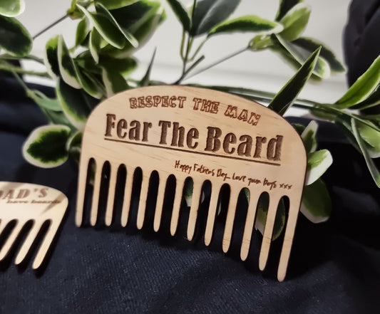 Engraved Wooden Beard Comb - Personalised | Design Hut