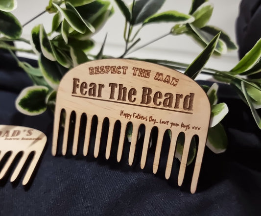 Engraved Wooden Beard Comb - Personalised | Design Hut