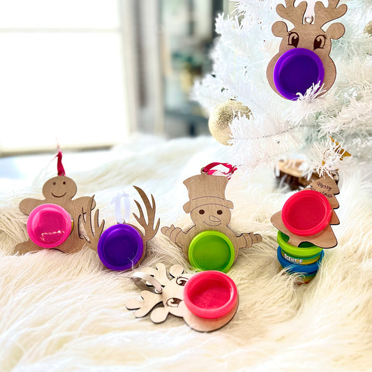 Wooden Christmas Ornament with Scented play dough