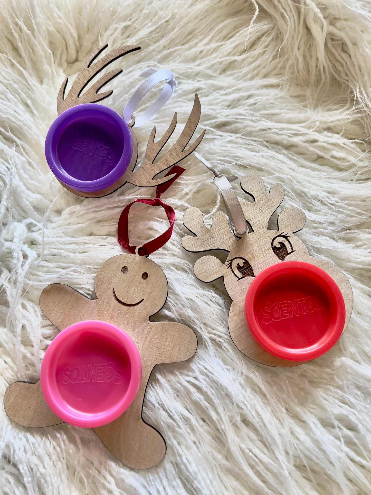 Wooden Christmas Ornament with Scented play dough