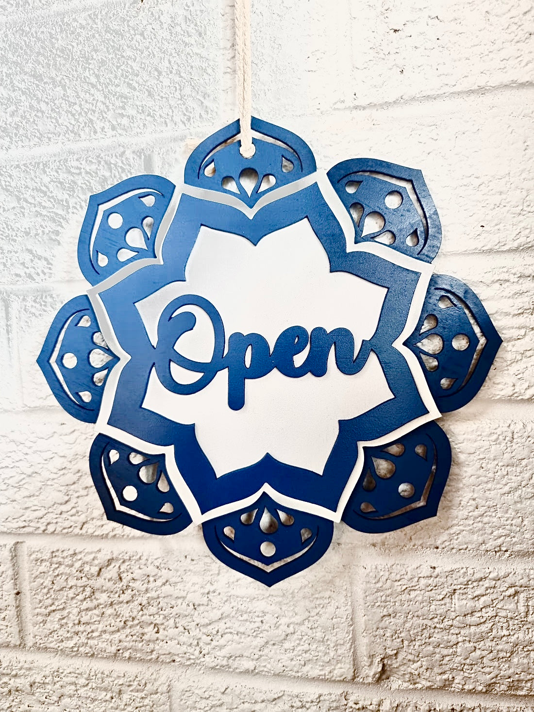 Mandala Sun Open & Close Sign | Design Hut