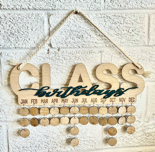 Wooden School, Class Birthday Calendar - Design Hut